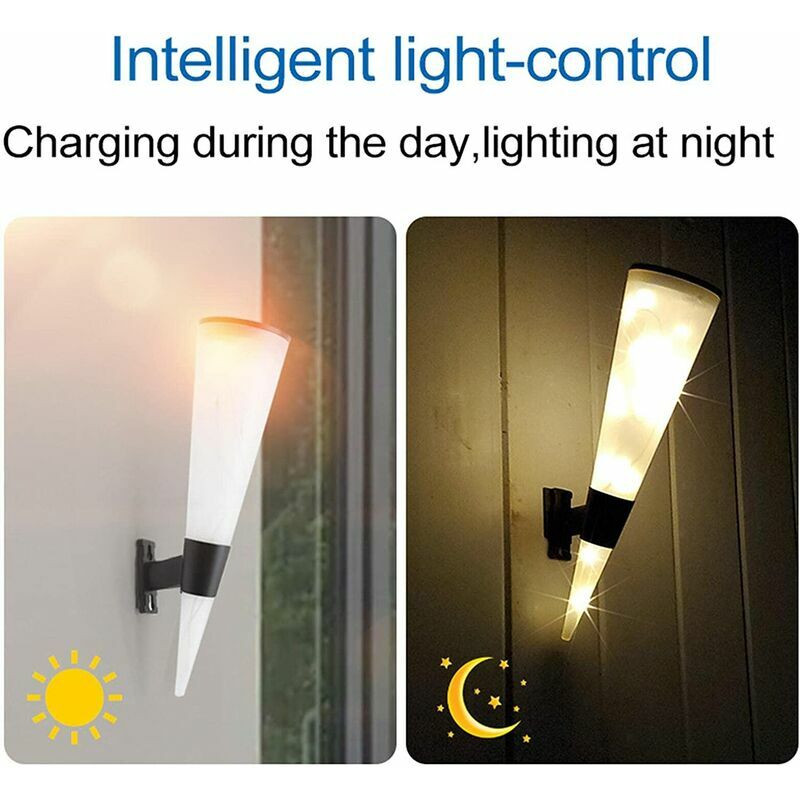 Appliques Murales Solaires Talwei Lot De 2 - LED Étanche IP65, Blanc Chaud - Éclairage Extérieur