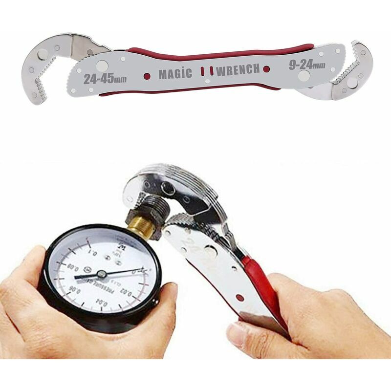 Cle A Molette, Clé Universelle Auto-réglable à Deux Têtes Clé