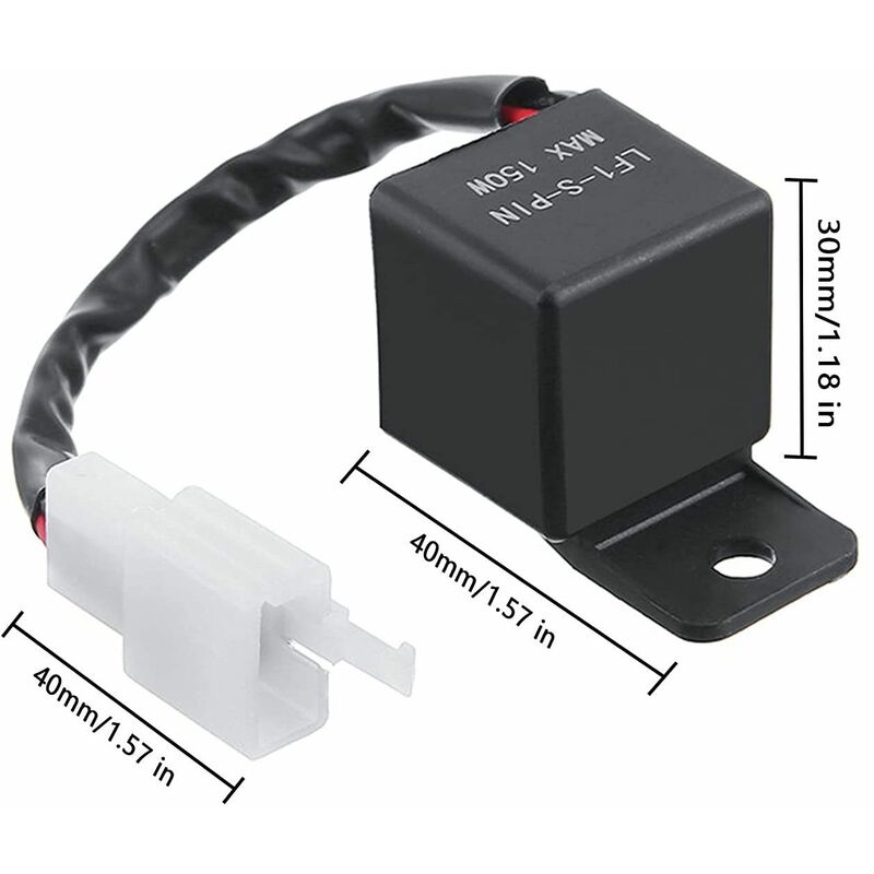 Relais Clignotant LED Moto 12V - 2 Broches - Compatible Clignotants LED - Puissance Max 150W - Sans Résistance - Lot De 2 Pièces - 3