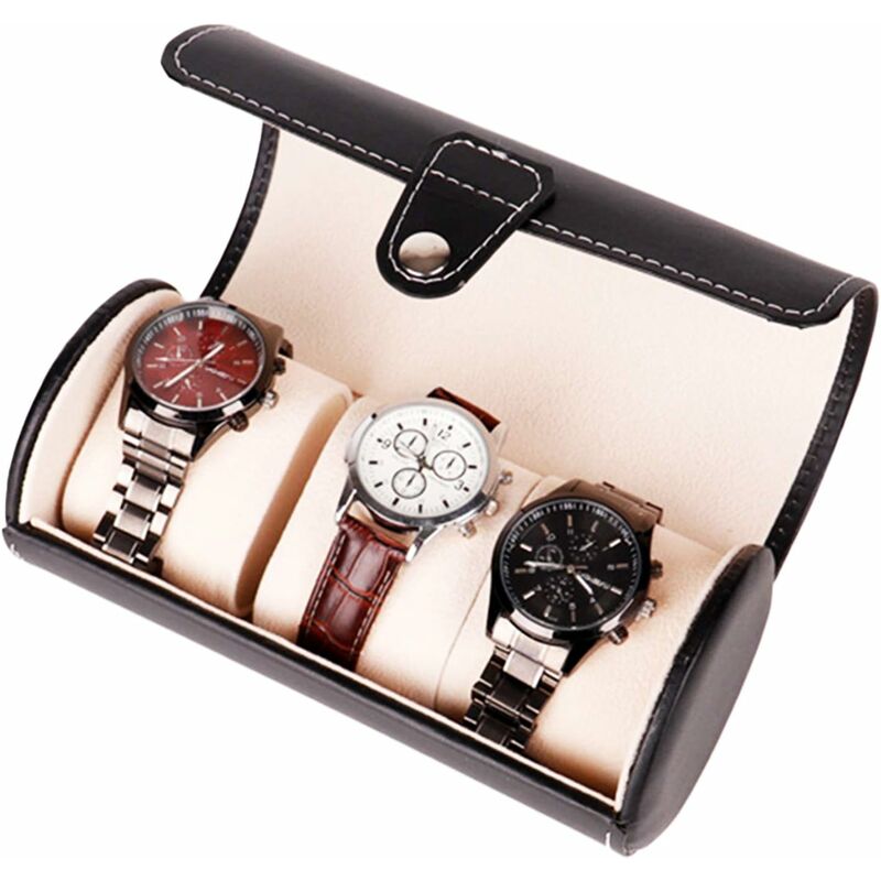 Boîte De Rangement Pour Montre, 6 Fentes Pour Boîtier De Montre En Cuir