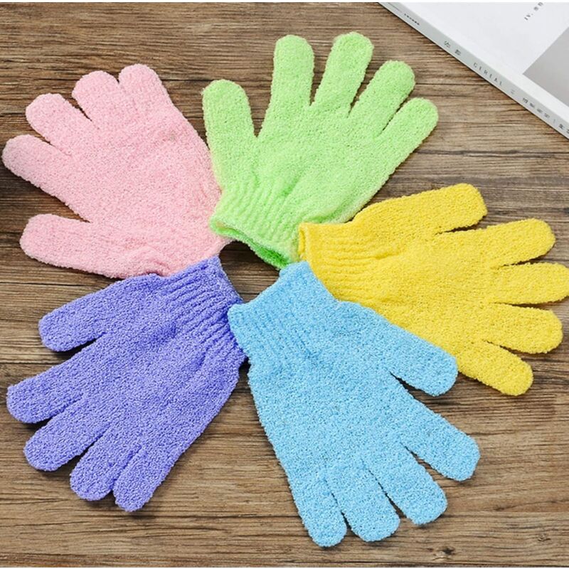 Lot De 5 Gants De Bain En Microfibre Ultra-doux - Pour Toute La Famille, Absorption Maximale