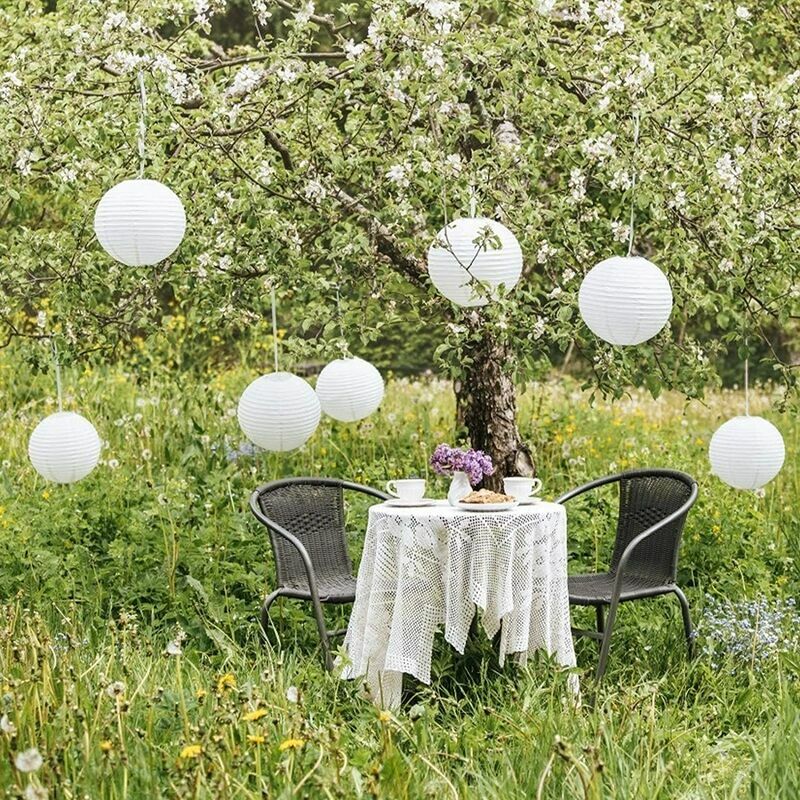 Lot De 12 Lampions En Papier Multicolores - Tailles Assorties (15 à 30 Cm) - Pour Décoration Fête, Mariage, Jardin