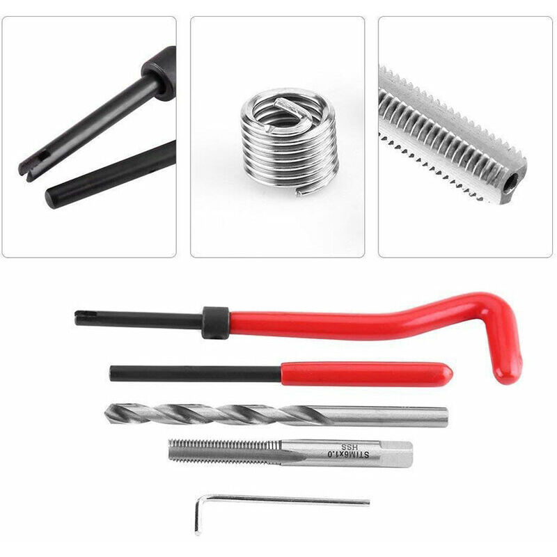 Kit Réparation Filetage 131 Pièces - Forets, Gaines Helicoil M5 M6 M8 M10 M12