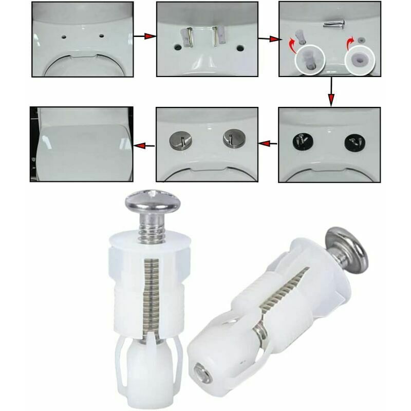 LOT DE 2 Paires De Vis Pour Abattant De WC Avec Vis En