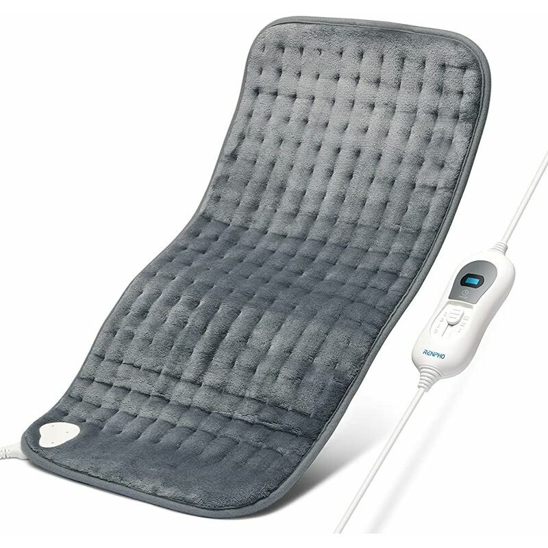 Masseur Renpho Coussin chauffant électrique dos cervicales lavable en  machine 60 x 90 cm-gris