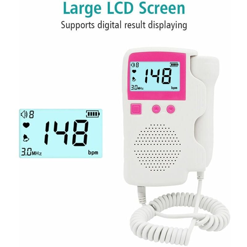 Ménage Doppler fœtal bébé moniteur cardiaque prénatal affichage LCD  fœtus-compteur vocal femme enceinte produit de
