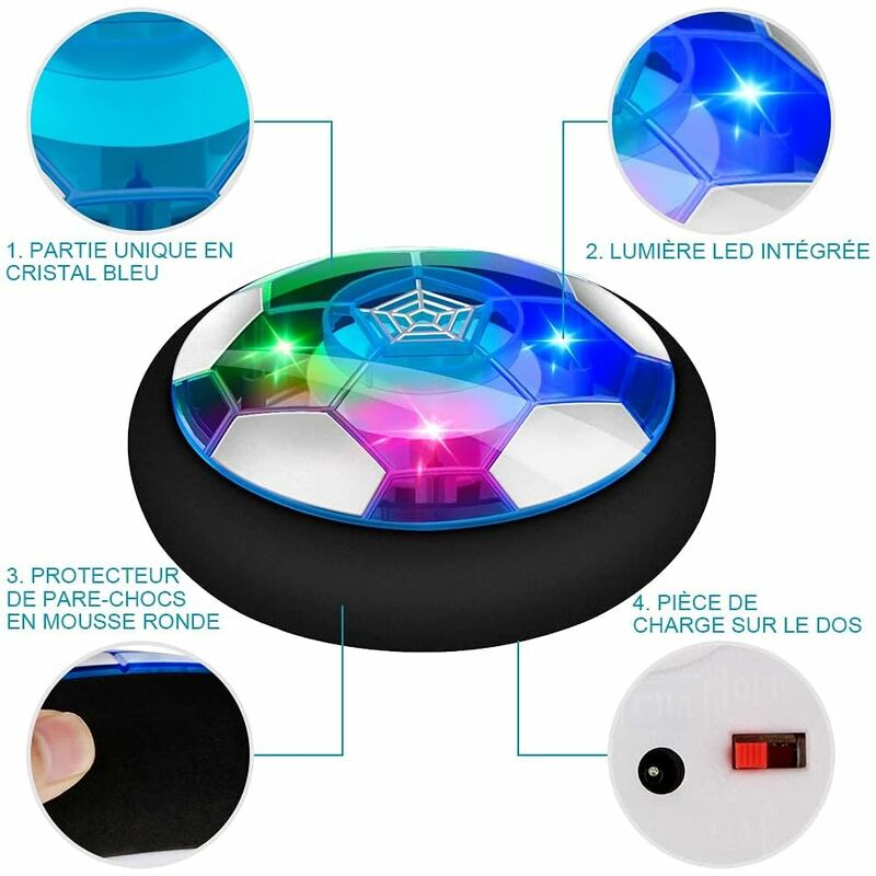 Ballon De Foot Rechargeable VMUTGA - Avec LED - Hover Soccer Ball - Pour Intérieur/Extérieur - Enfants 5+