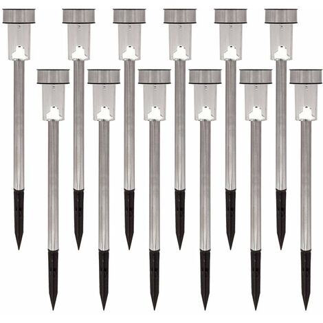 Lot de 12 bornes solaires à LED lampes de jardin à planter(lumière blanche) (1/5)
