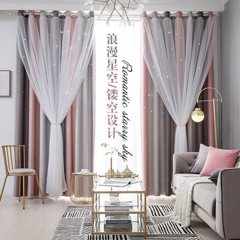Rideau occultant pour chambre à coucher, rideau anti-bruit, isolation  thermique, rideaux opaques avec motif(100x