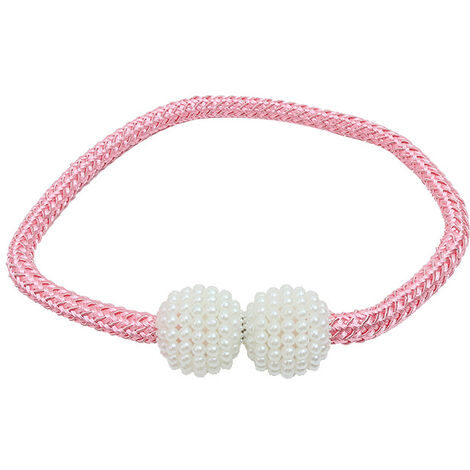 Embrasse de rideau Embrasse de rideau magnétique 2 pièces, porte-rideaux élégantes retenues de perle de perle Clips de rideau avec gris magnétique fortEmbrasse de rideau(rose) (1/5)