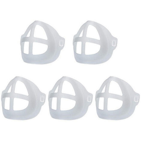 LECHUANG Masque de protection　Support de masque, 5 pièces Support intérieur Support de masque de cadre Plus d'espace pour une respiration confortable Lavable RéutilisableMasque de protection (1/5)