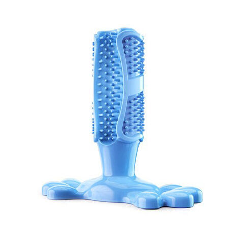 Chien Brosse Dents Bâton Chien Jouets Mâcher Masseur Nettoyage Efficace pour Chien Taille Moyenne Chiot Chats Brossage Dentaire Caoutchouc Résistant Aux Morsures(bleu, trompette) (1/5)