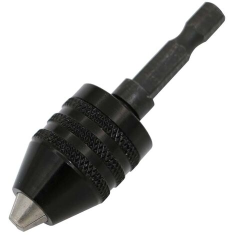 Mandrin de perceuse　0,3 à 6,5 mm Mandrin de serrage rapide mandrin de tournevis Clé à chocs perceuse à mandrin à libération rapide Adaptateur de foret 1/4 "mandrin à arbre hexagonalMandrin de(noir) (1/5)