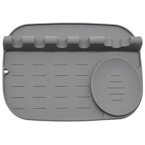 Lot 2 Plateaux Repose-Ustensiles Silicone – Antidérapant Résistant Chaleur – Noir & Vert