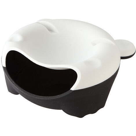 Poubelle de bureau maison chambre salon bureau Mini plastique cadeau assiette de fruits Table lit paresseux poubelle poubelle(blanc et noir) (1/5)