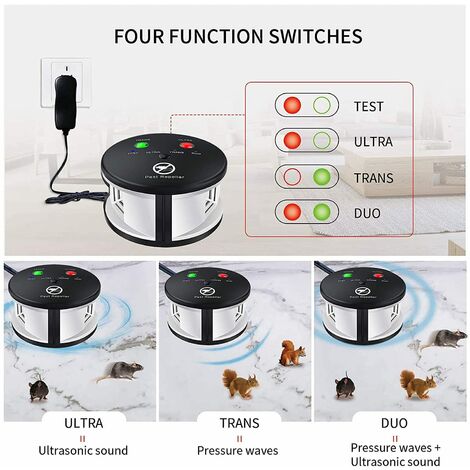 Répulsif Ultrasonique Nuisibles - 8 Packs, Pour Souris, Cafards, Moustiques, Fourmis, Etc.