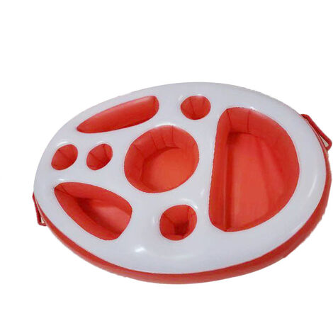 Forbabe Bar de piscine, 2 en 1 pour boissons et collations, 8 trous, grande capacité, gonflable, porte-gobelet, plateau flottant, plateau pour l'été, la piscine, les fêtes, le parc aquatique, la plage