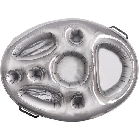 Bar de Piscine Flottant, 8 Trous Bar Flottant Piscine, Gonflables Porte-Boissons, Plateau Gonflable Bar Flottant, Bar Flottant Spa,5070cm（gris） (1/5)