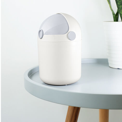 Petite Poubelle De Bureau Avec Couvercle Motif Marbre - Élégante Pour Salle De Bain Et Bureau