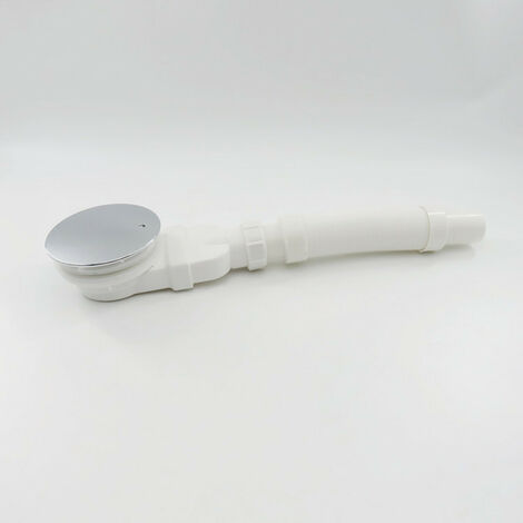 Bonde de Douche Extra-Plate Dôme ABS, blanc(Vidange+tuyau) (1/5)
