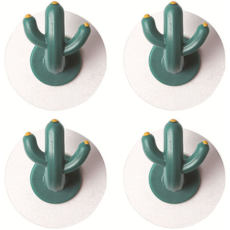 4 pcs Creative Cactus Crochets Mur Crochets Auto-Adhésif Crochets Décoration Mignon Mur Crochets Serviette Crochets Salle De Bains Cuisine Salon Poinçon Gratuit (1/5)