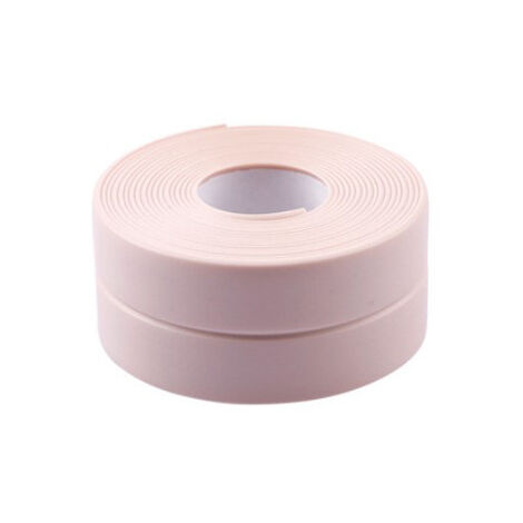 Auto Adhésif Joint Silicone Blanc Salle De Bain PVC Bande Etancheite Autocollante Anti Moisissure Joint Porte Douche pour Cuisine Toilette 2 Pièces(rose)