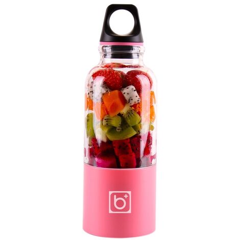 Mélangeur de fruits, 500Ml usb Rechargeable Juicer Cup Personal Portable Mini Mixer Blender Portable Légumes Fruit Juice Maker Outil automatique(rose) (1/5)