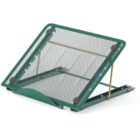 Support Ordinateur Portable Multi-Angle Support Laptop Ventilé en Acier Inoxydable Réglable Ergonomique Léger( vert foncé)