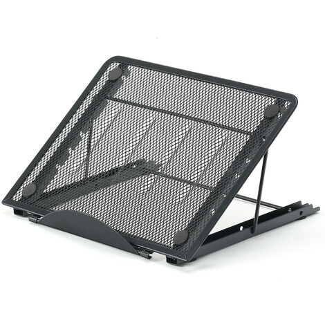 Support Ordinateur Portable Multi-Angle Support Laptop Ventilé en Acier Inoxydable Réglable Ergonomique Léger( Noir)