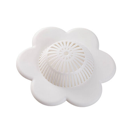 Silicone Cheveux Bouchon Douche, Baignoire Et Douche Drain Protecteurs Avec Ventouses Costume Pour Salle De Bains Baignoire(blanc) (1/5)