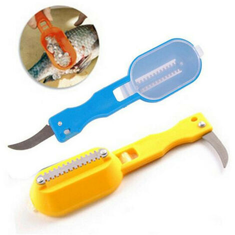 Ecailleur à Poisson Professionnel - ABS Et AS - Portable Avec Couvercle - Nettoyage Facile