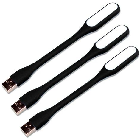 Lot de 3 mini ampoules LED USB, lumières USB pour ordinateur portable, noir (1/3)