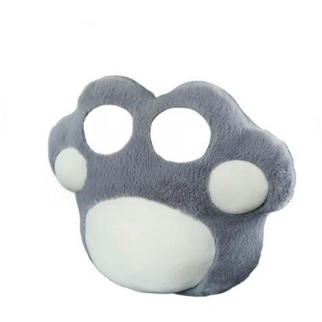 Appui-tête de dessin animé, oreiller d'épaule et de cou en peluche d'hiver, gris (1/4)