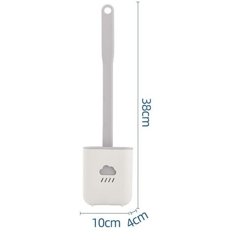 Brosse de toilette en silicone avec support Baignoire domestique créative Blanc (1/3)