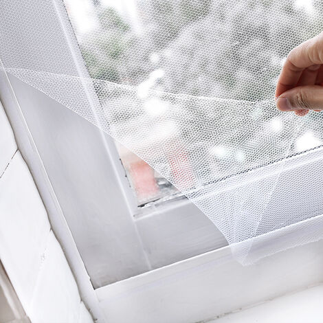 Moustiquaire / Moustiquaire pour fenêtre - 130x150cm - Cutable，（Blanc）
