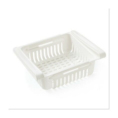 Support de réfrigérateur Conteneur de stockage en plastique Réfrigérateur amovible(Blanc) (1/3)