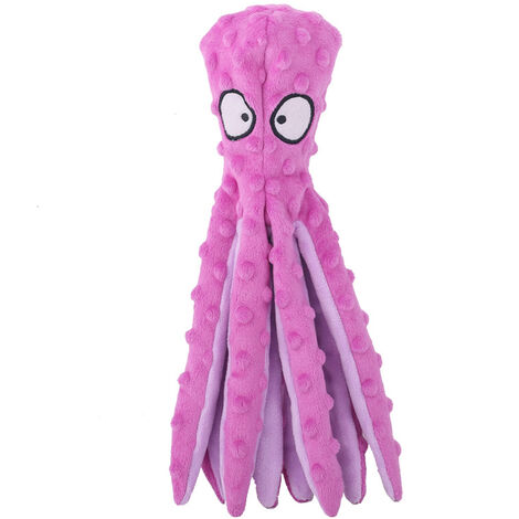 Jouets de Poulpe Grinçants pour Chien, Jouets en Peluche sans Rembourrage pour la Dentition des Chiots et Chiens, Jouets à Mâcher Interactifs Durables pour Chiens de Petite et Moyenne(Violet) (1/5)