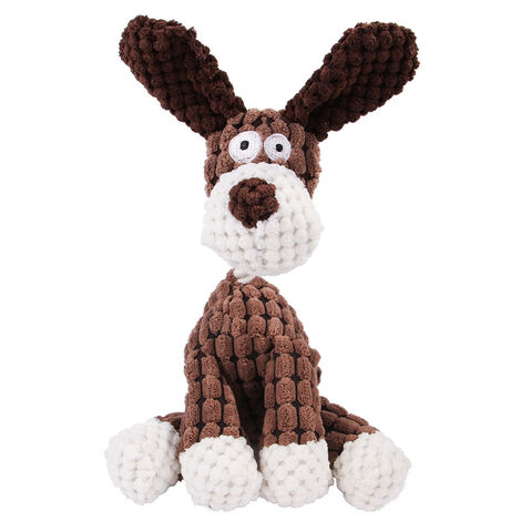 Jouet pour chien âne, jouet pour chien qui couine, jouet interactif à mâcher pour âne en velours côtelé, adapté au dressage de chien, marron (1/5)