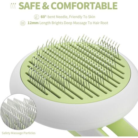 Brosse Chiens et Chats,Brosse Poils Animaux Autonettoyante Facile à Enlever des Poils Morts et Sous-Poils en Un Clic, Brosse de Toilettage pour Chiens et Chats Poil Courts et Longs(bleu)
