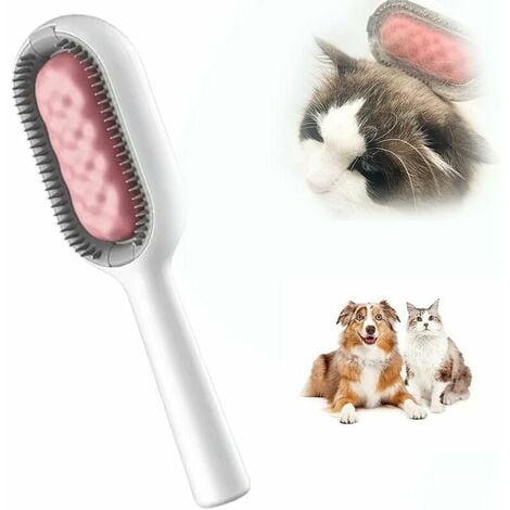 Brosse pour chat à poils longs, brosse pour animaux de compagnie lavable en silicone ultra doux, brosse de nettoyage magique réutilisable