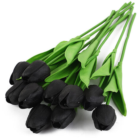 10pcs tulipes noires, fleurs artificielles pour accessoires de décoration de mariage (1/5)
