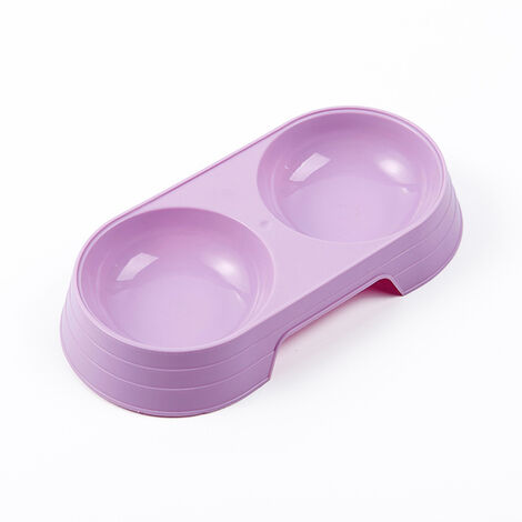 Lot de 2 bols pour animaux de compagnie nouvelle vaisselle pour animaux de compagnie durable couleur unie double bol distributeur de nourriture pour chat (1/5)
