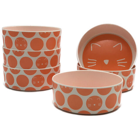 Bol pour animaux de compagnie Fournitures pour chat Assiette de nourriture pour chat Bol pour chat Protège-cou Bol pour chien(orange) (1/5)