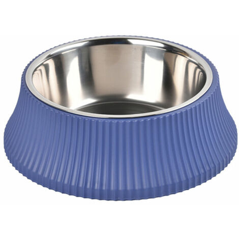 Colonne romaine bol pour animaux de compagnie anti-renversement détachable en acier inoxydable bol de nourriture bleu grand cercle (1/5)