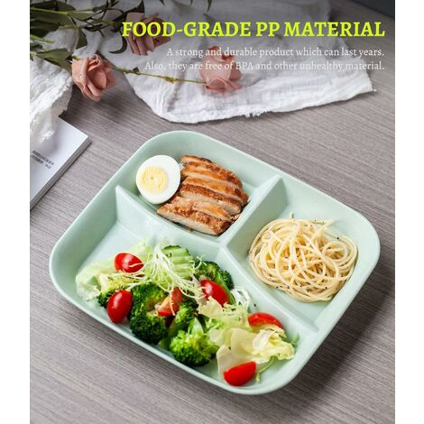 Acheter Assiette rectangulaire 3 compartiments en PP de qualité