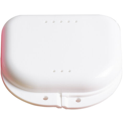 Lot de 3 boîtes pour prothèses dentaires minces, boîte de rangement pour prothèses dentaires, dispositif de retenue orthodontique, protège-dents - avec évent(Blanc) (1/5)