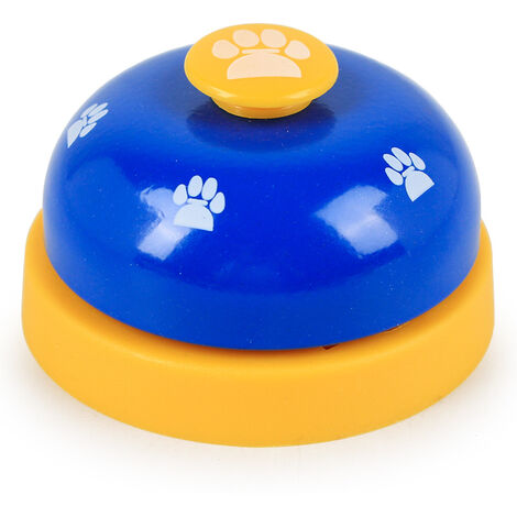 Cloche de dressage pour chien, lot de 2 cloches de dressage pour chien, chiot, chat, sonnette de porte pour chien et chat avec base en caoutchouc antidérapante(bleu) (1/5)