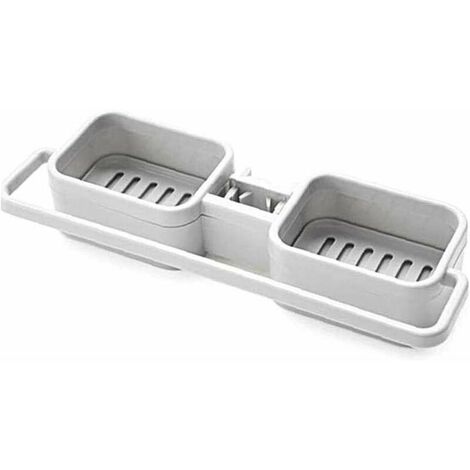 Support de robinet Robinet de cuisine Éponge Porte-savon Éponge Support de rangement Vidange Robinet Étagère Cuisine Salle de bain Robinet Savon Chiffon de nettoyage Brosse Boîte de rangement (1/5)