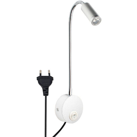 LED tuyau applique hôtel chevet tuyau applique 220V apprentissage protection des yeux lampe de lecture (argent, lumière blanche) (1/5)