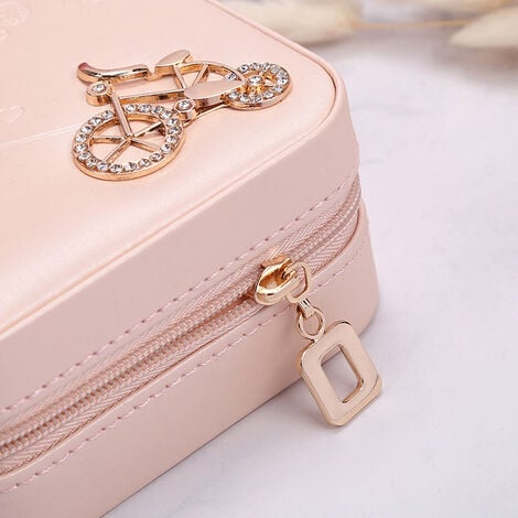Vlando Boîte à Bijoux Petite Boîte à Bijoux Pour Fille - Boîte à Bijoux Pour Femme - Boîte à Bijoux De Voyage - Organiseur En Cuir - Pour Boucles D' Oreilles, Colliers, Bagues